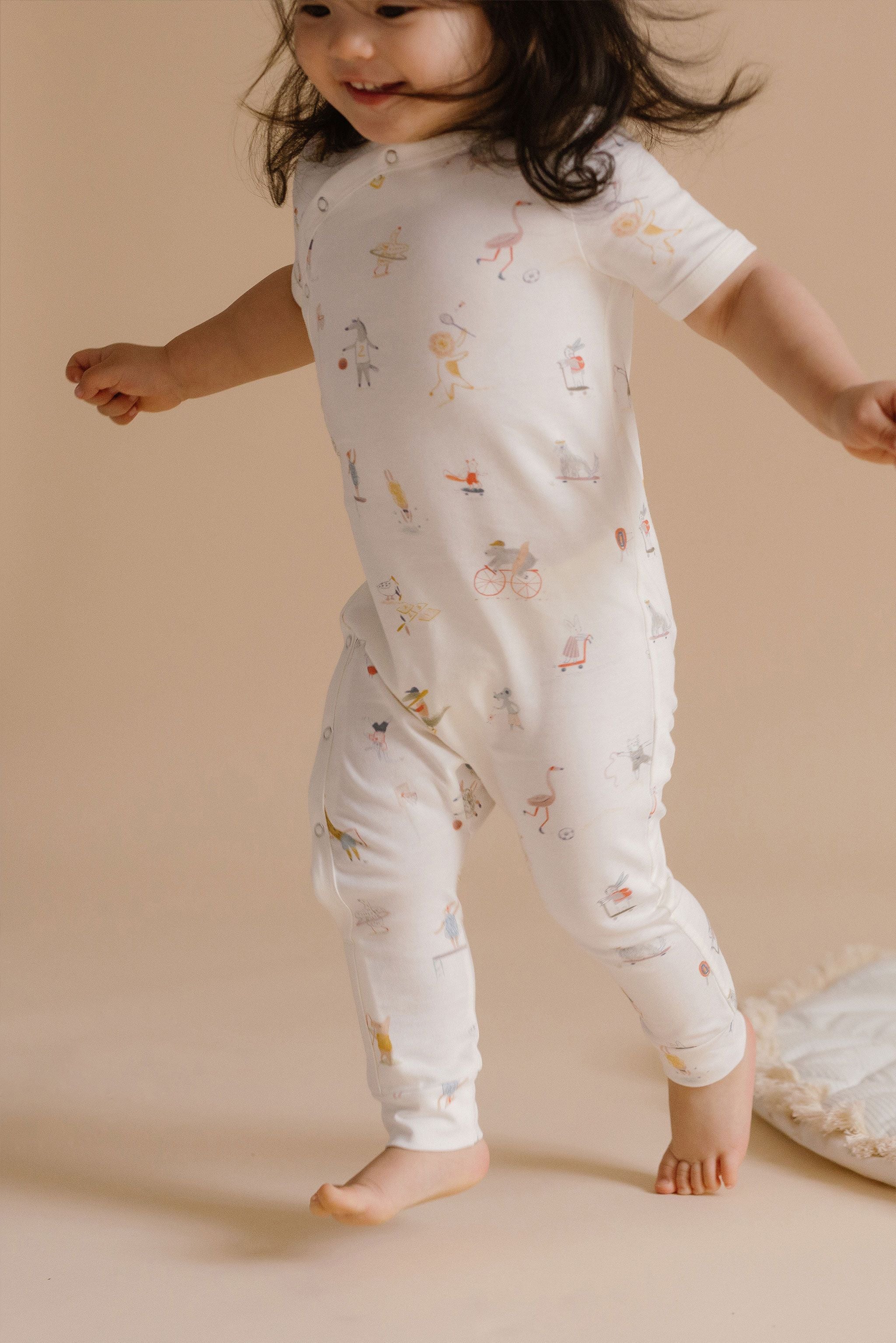 Pehr-Short Sleeve Kimono Romper-Jungle Gym-4
