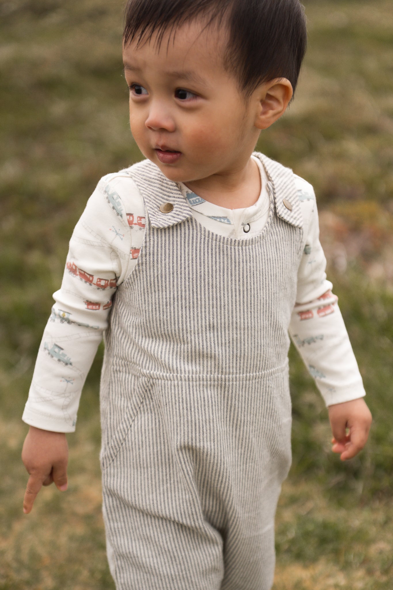 Pehr-Railroad Baby Overall-Railroad Stripe-2