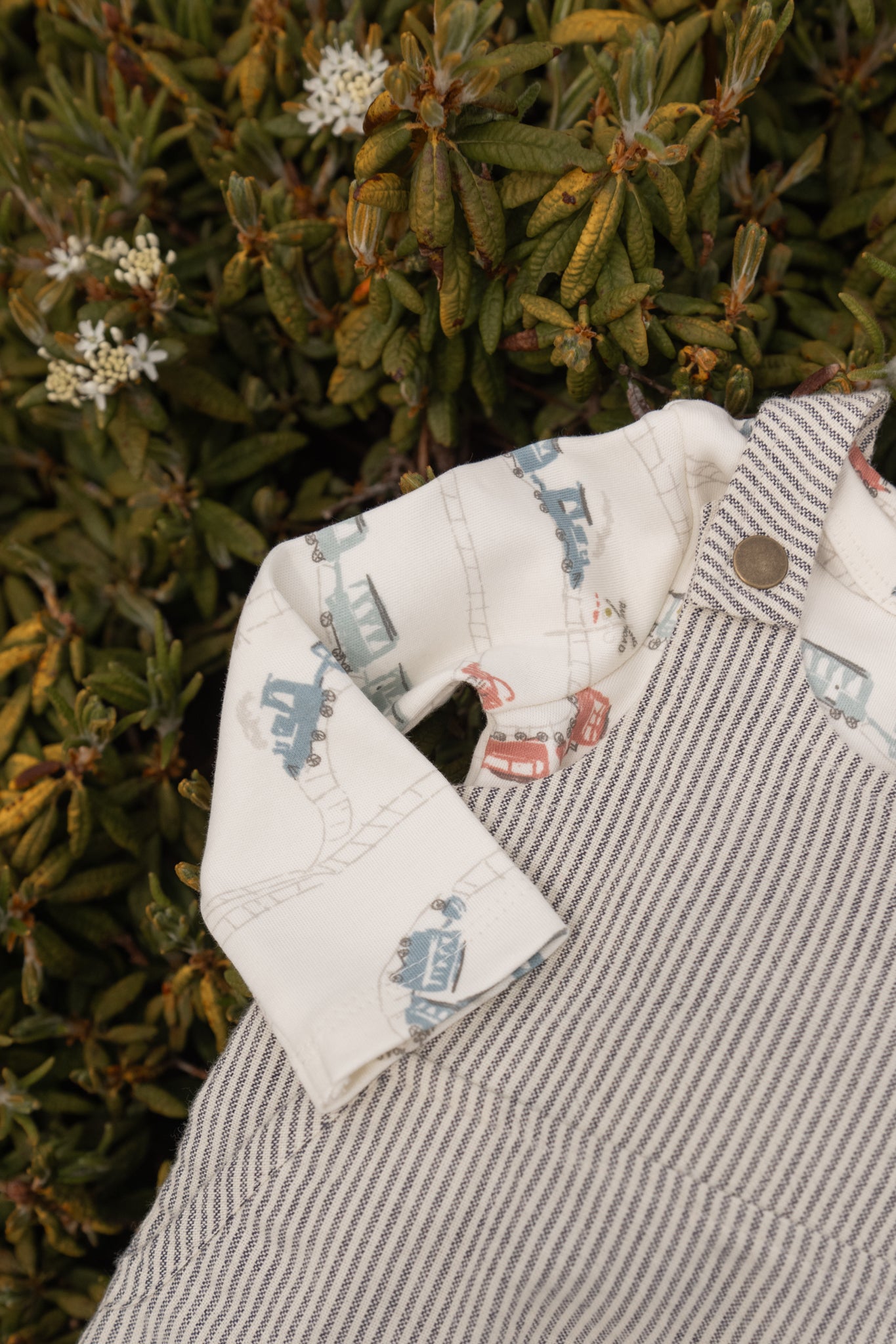 Pehr-Railroad Baby Overall-Railroad Stripe-3