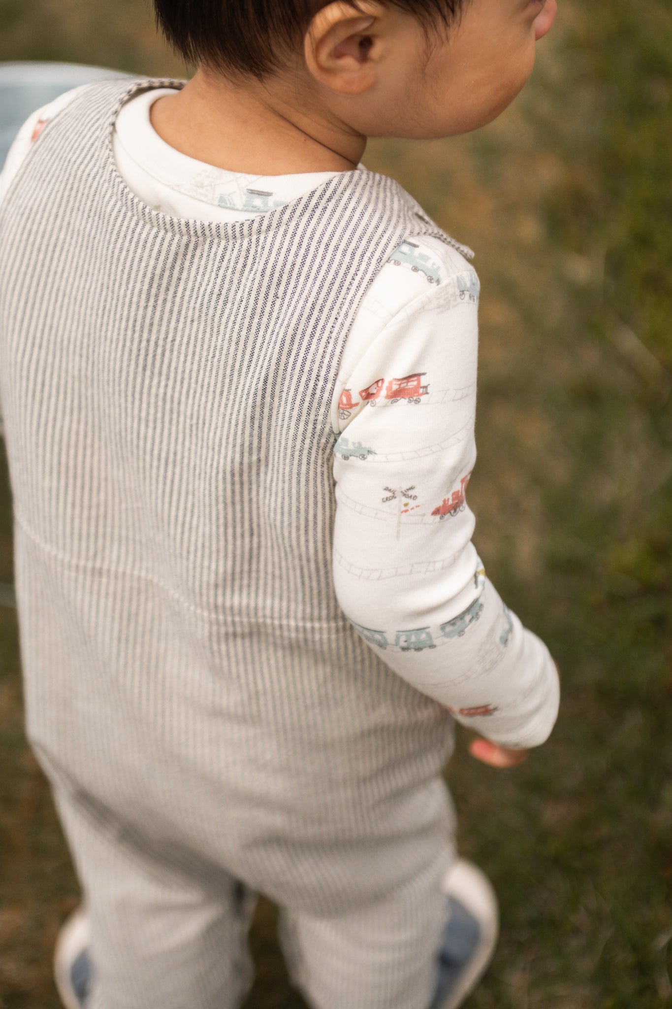 Pehr-Railroad Baby Overall-Railroad Stripe-4