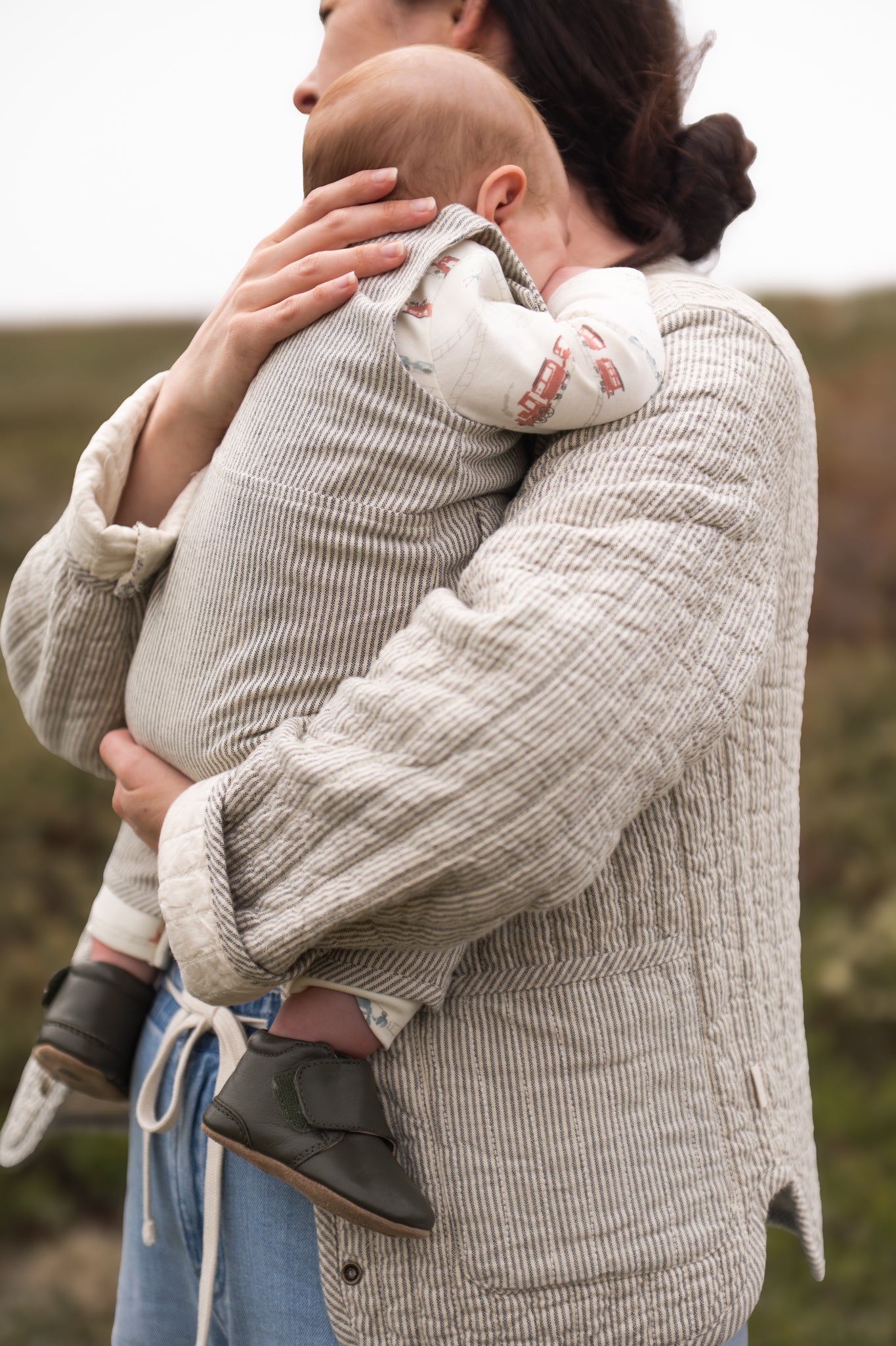 Pehr-Railroad Baby Overall-Railroad Stripe-6
