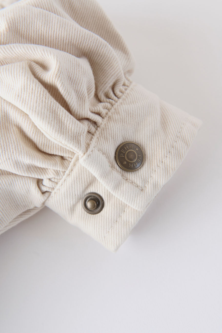 Pehr-Vintage Twill Toddler Puff Sleeve Jumpsuit-Natural-4
