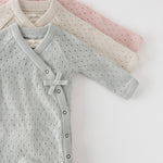 Pehr-Dotty Knit Kimono Romper-Natural-Newborn-3