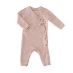 Pehr-Dotty Knit Kimono Romper-Soft Peony-Newborn-1