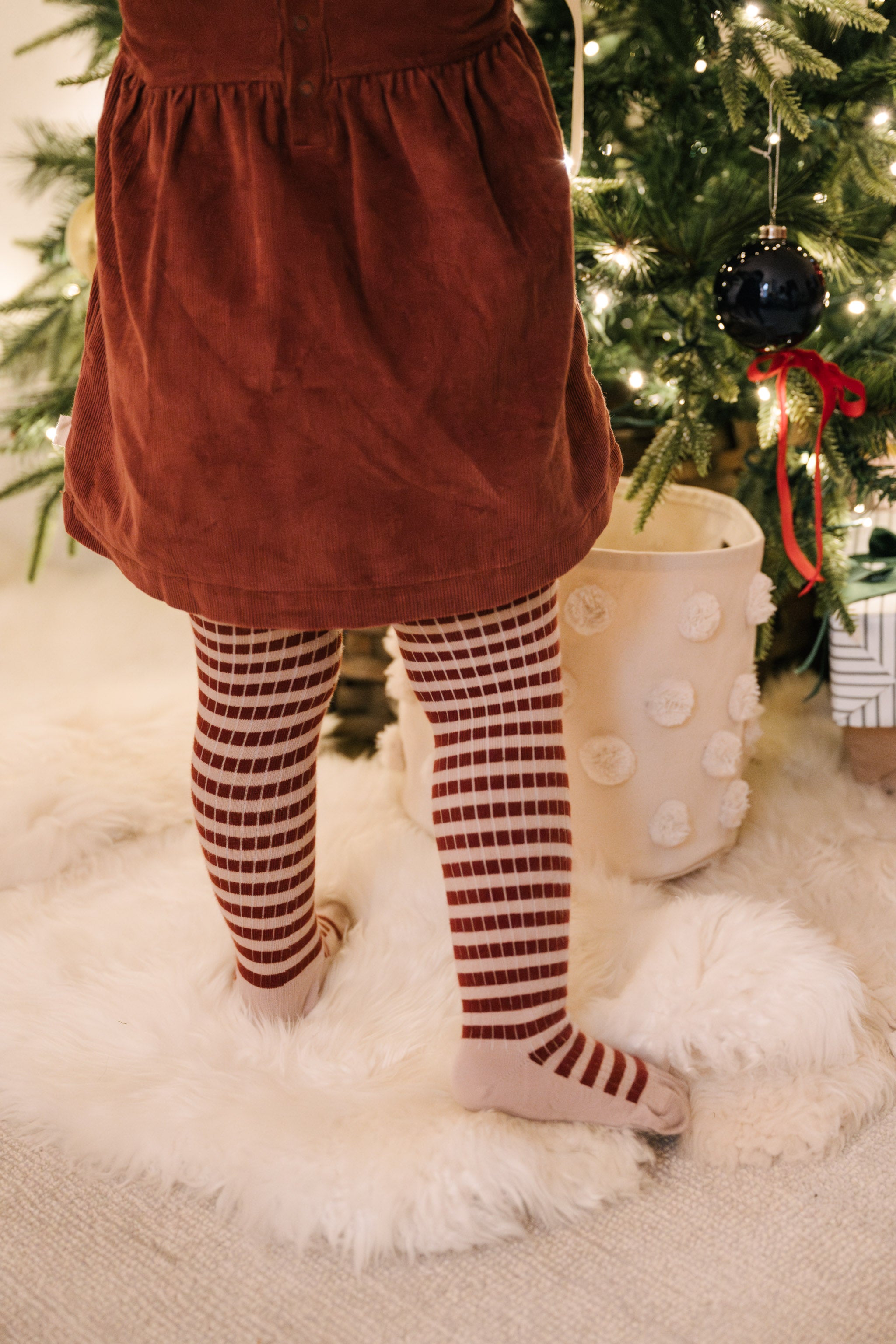 Pehr-Striped Ribbed Tights-Soft Peony - Mulberry Stripe-4
