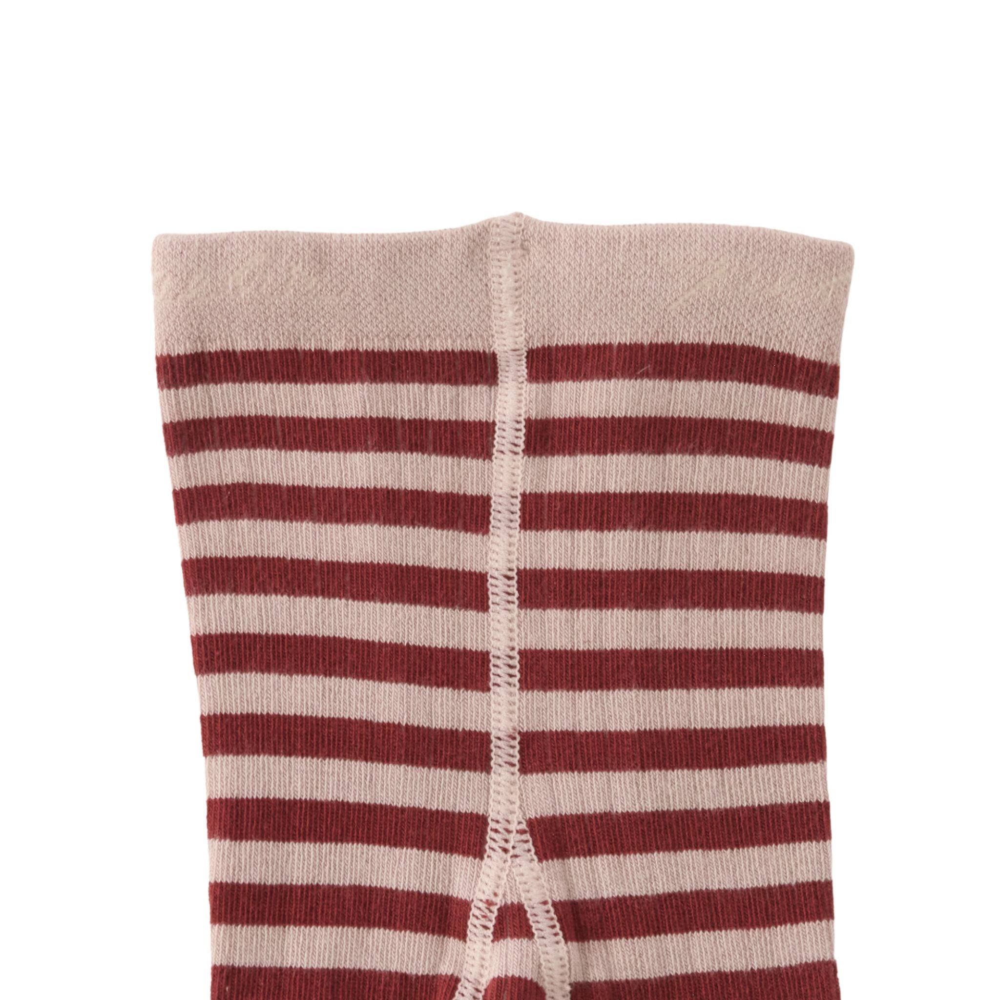 Pehr-Striped Ribbed Tights-Soft Peony - Mulberry Stripe-5