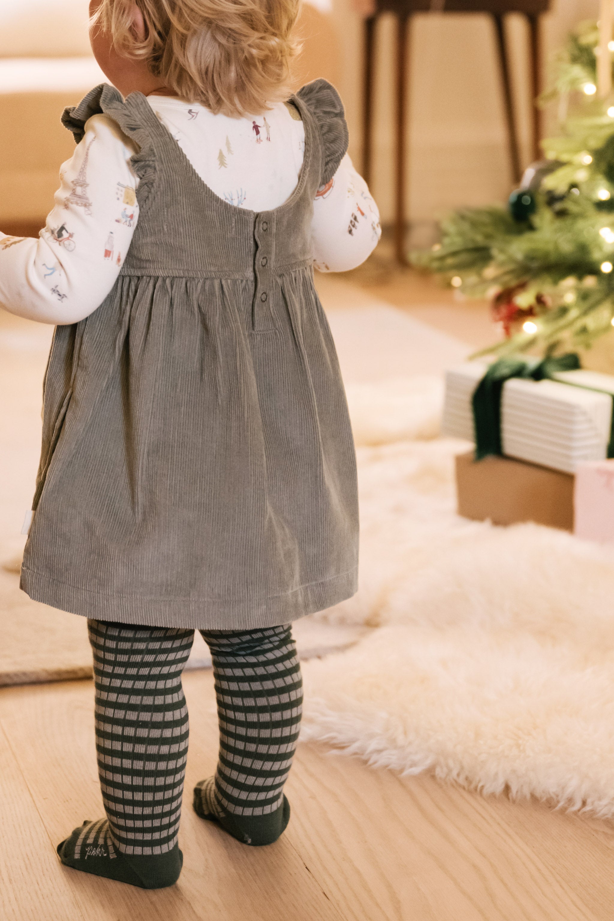 Pehr-Striped Ribbed Tights-Sage - Juniper Stripe-3