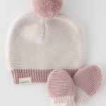 Pehr-Toddler Wool Knit Hat-Natural - Rose-5