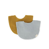 Pehr-Muslin Gauze Bib Set of 2 - Dijon & Puddle - Baby - 1