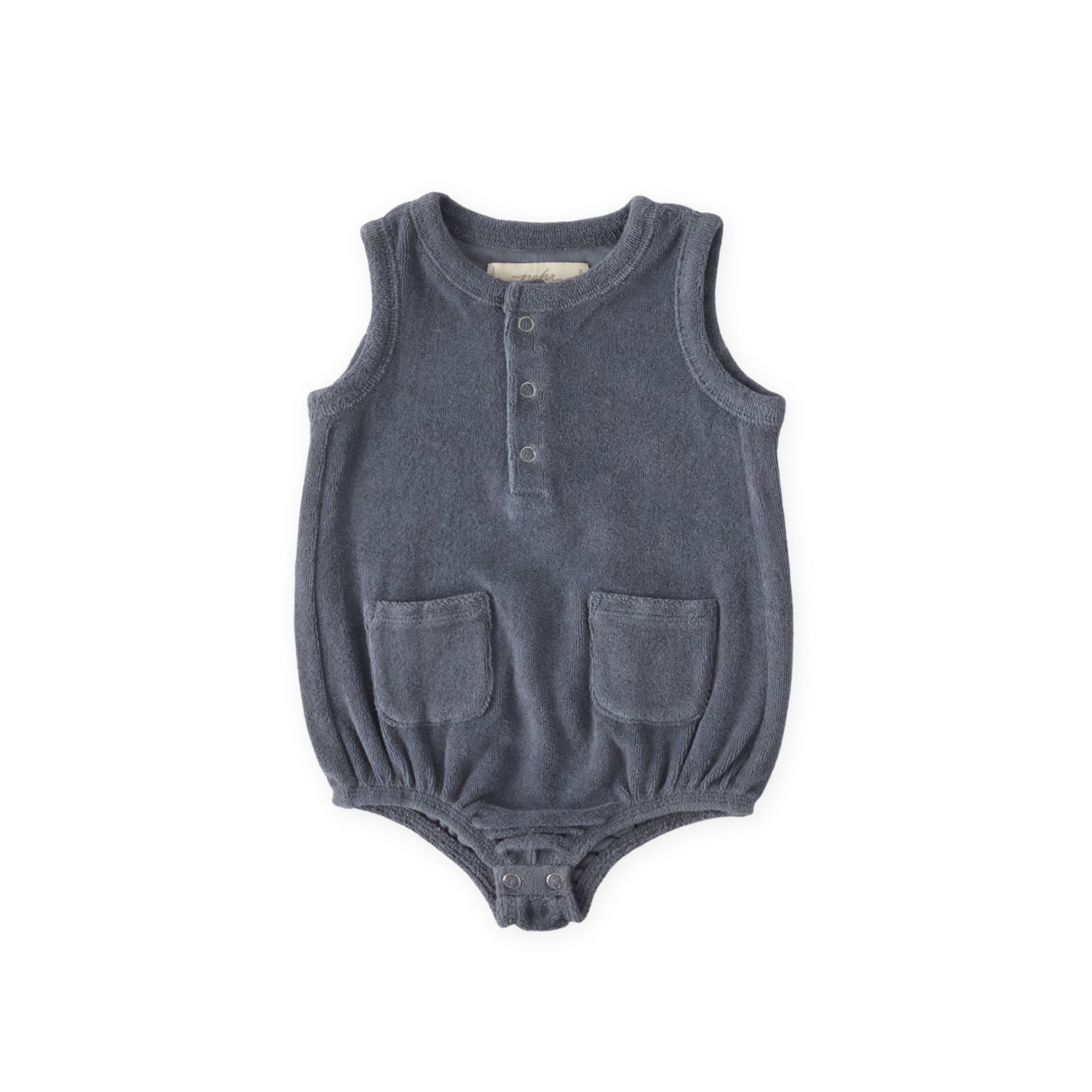Pehr-Classic Terry Pocket One-Piece-Ocean-1