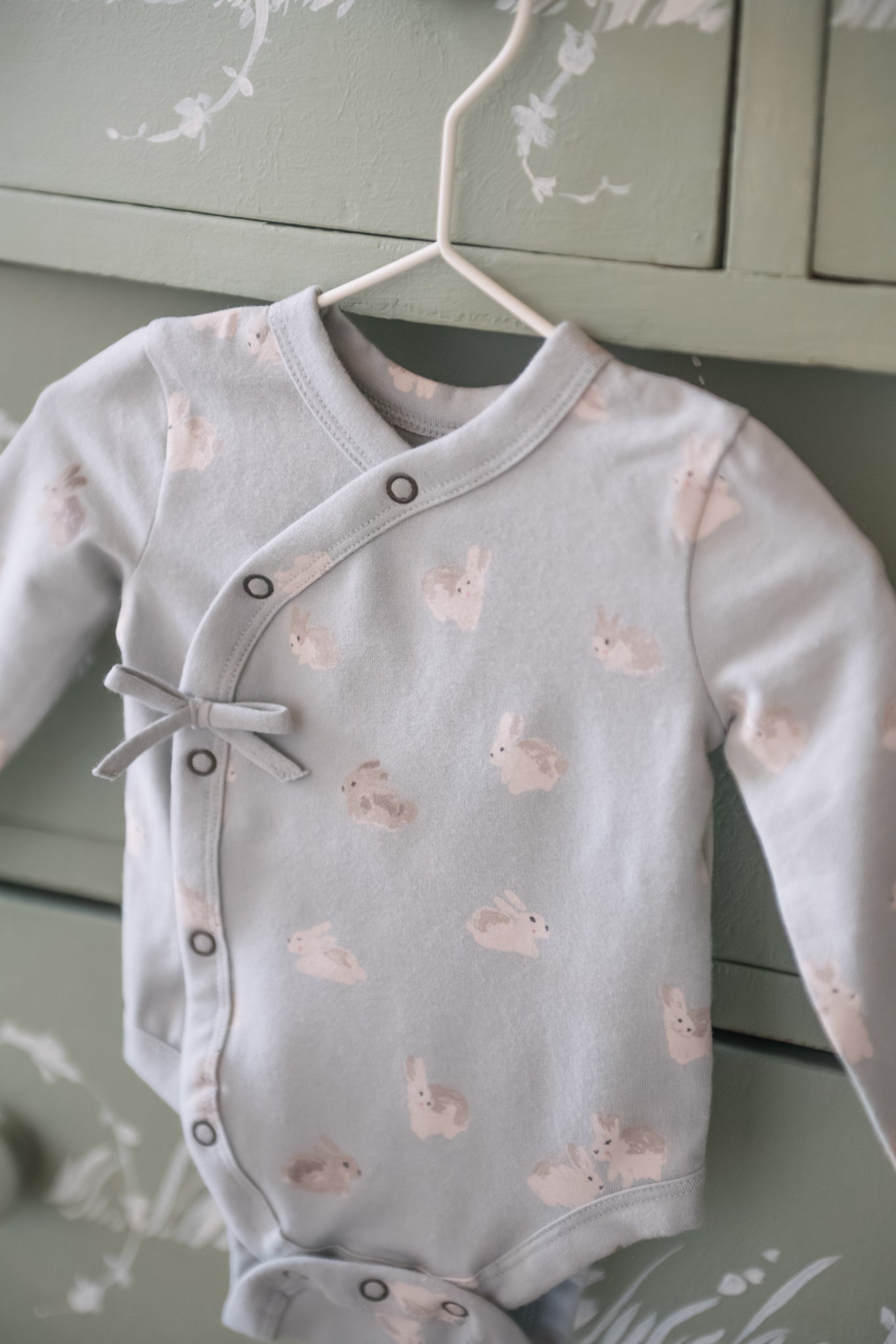 Pehr-The Littles Long Sleeve Kimono One Piece-Hoppy Bunny-Baby-5