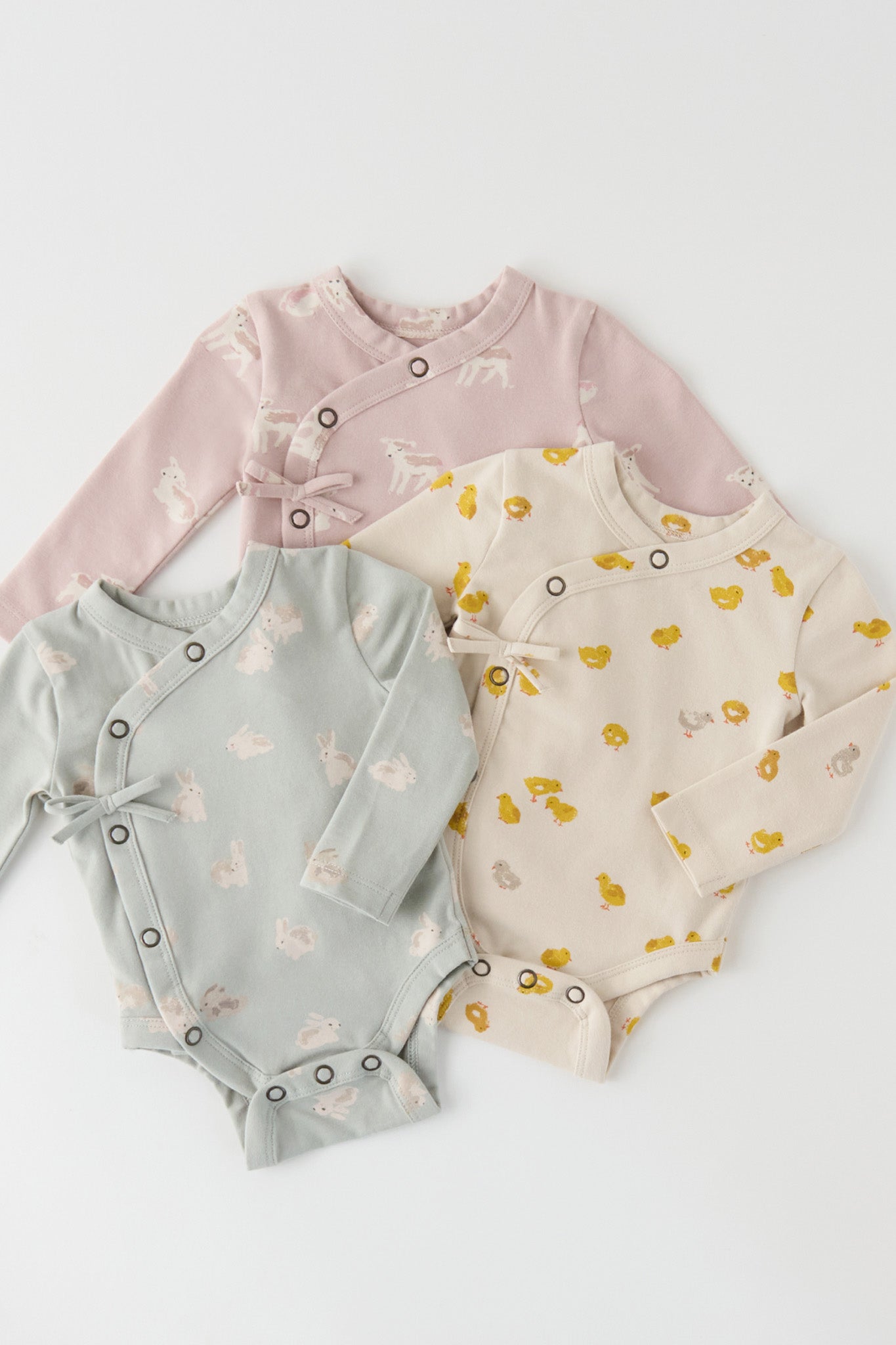 Pehr-The Littles Long Sleeve Kimono One Piece-Hoppy Bunny-Baby-6