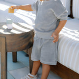 Pehr-Classic Terry Dropped Shoulder Short Sleeve Top-Puddle-2