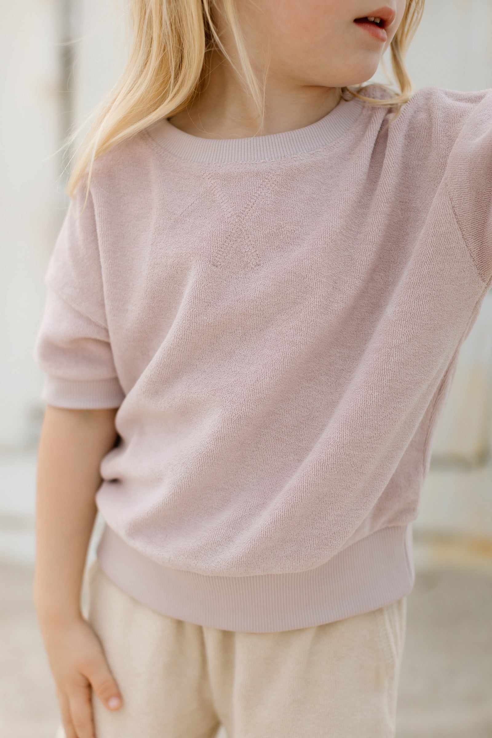 Pehr-Classic Terry Dropped Shoulder Short Sleeve Top-Lilac-3