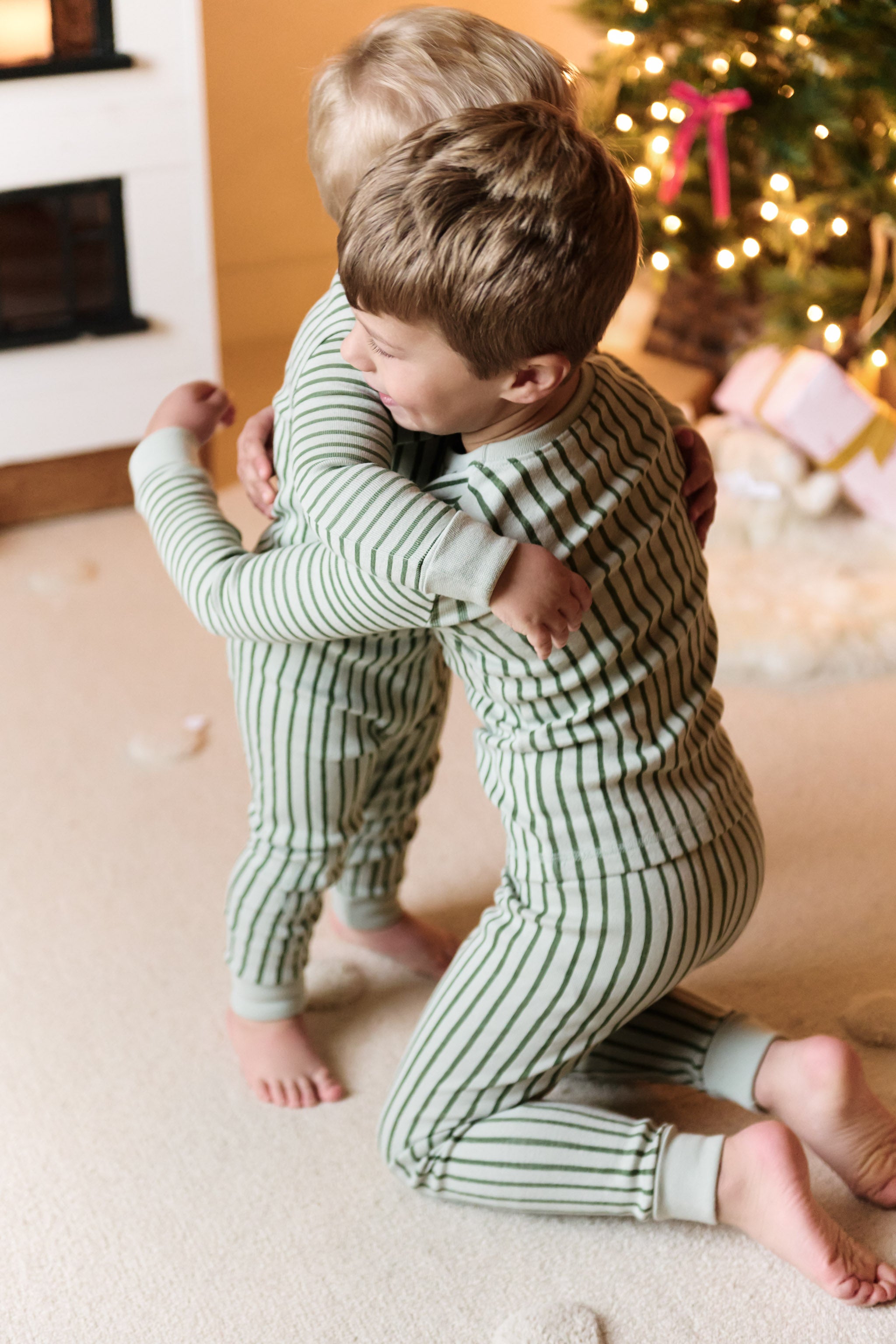 Pehr-Ribbed Kids Pajama-Stripes Away Evergreen-4