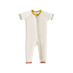 Pehr-Pointelle Short Sleeve Baby Sleeper-Natural-1
