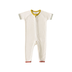 Pehr-Pointelle Short Sleeve Baby Sleeper-Natural-1
