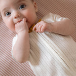 Pehr-Pointelle Short Sleeve Baby Sleeper-Natural-2