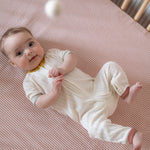 Pehr-Pointelle Short Sleeve Baby Sleeper-Natural-3