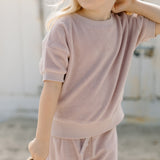 Pehr-Classic Terry Dropped Shoulder Short Sleeve Top-Lilac-4