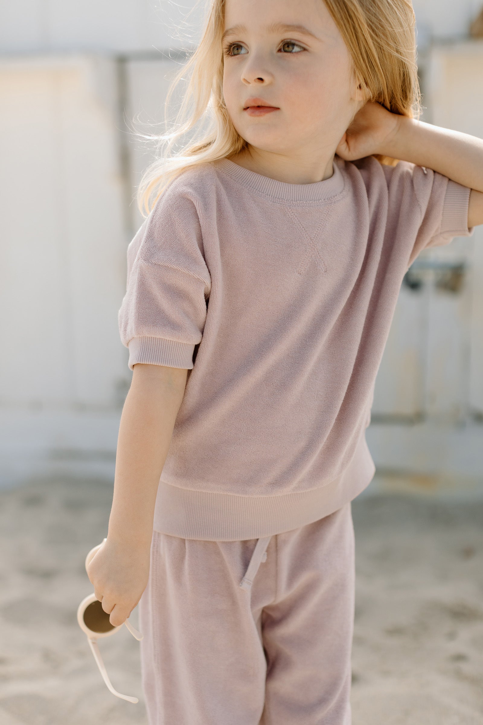 Pehr-Classic Terry Dropped Shoulder Short Sleeve Top-Lilac-4