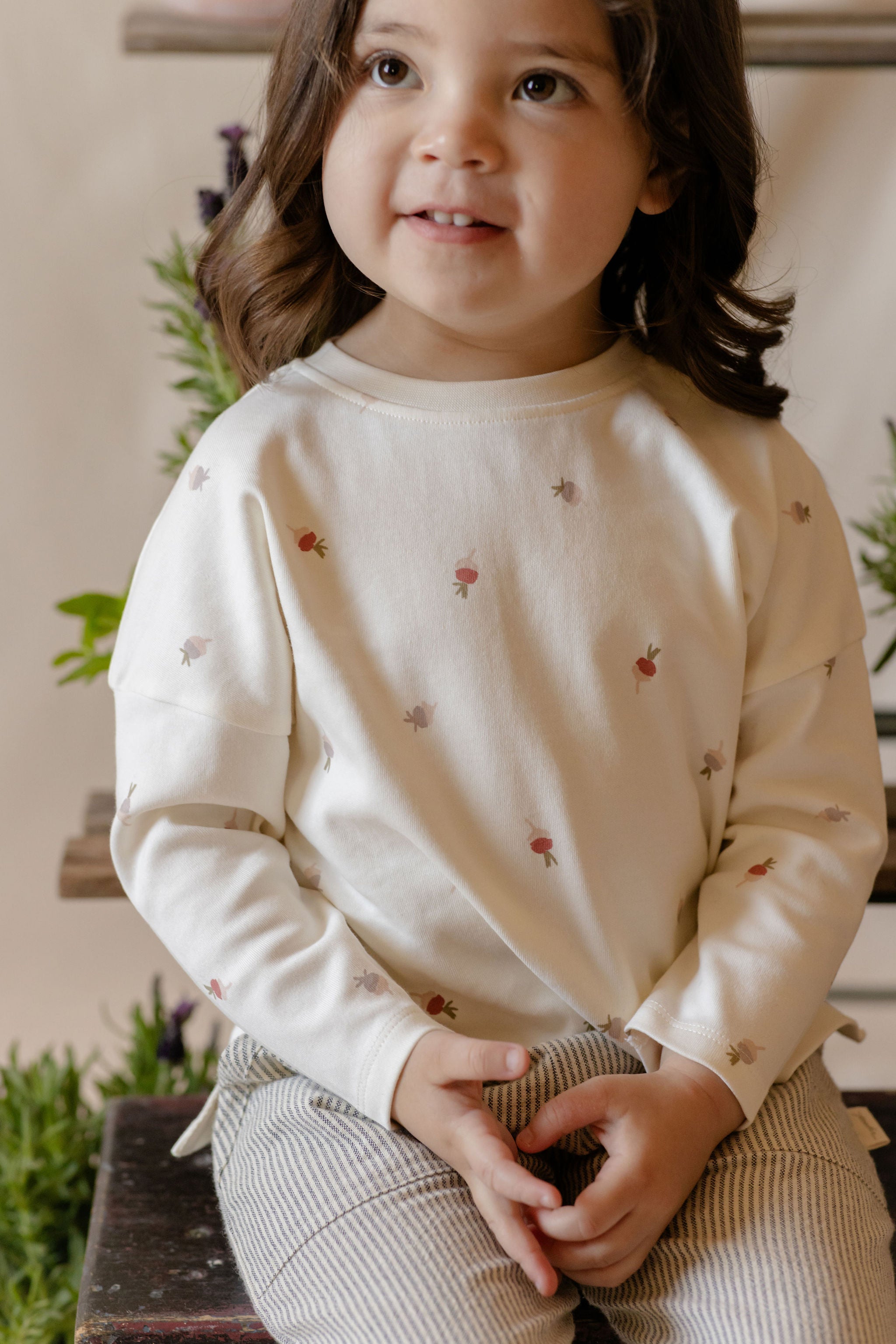 Pehr-Dropped Shoulder Long Sleeve Toddler Top-Tiny Turnip-4