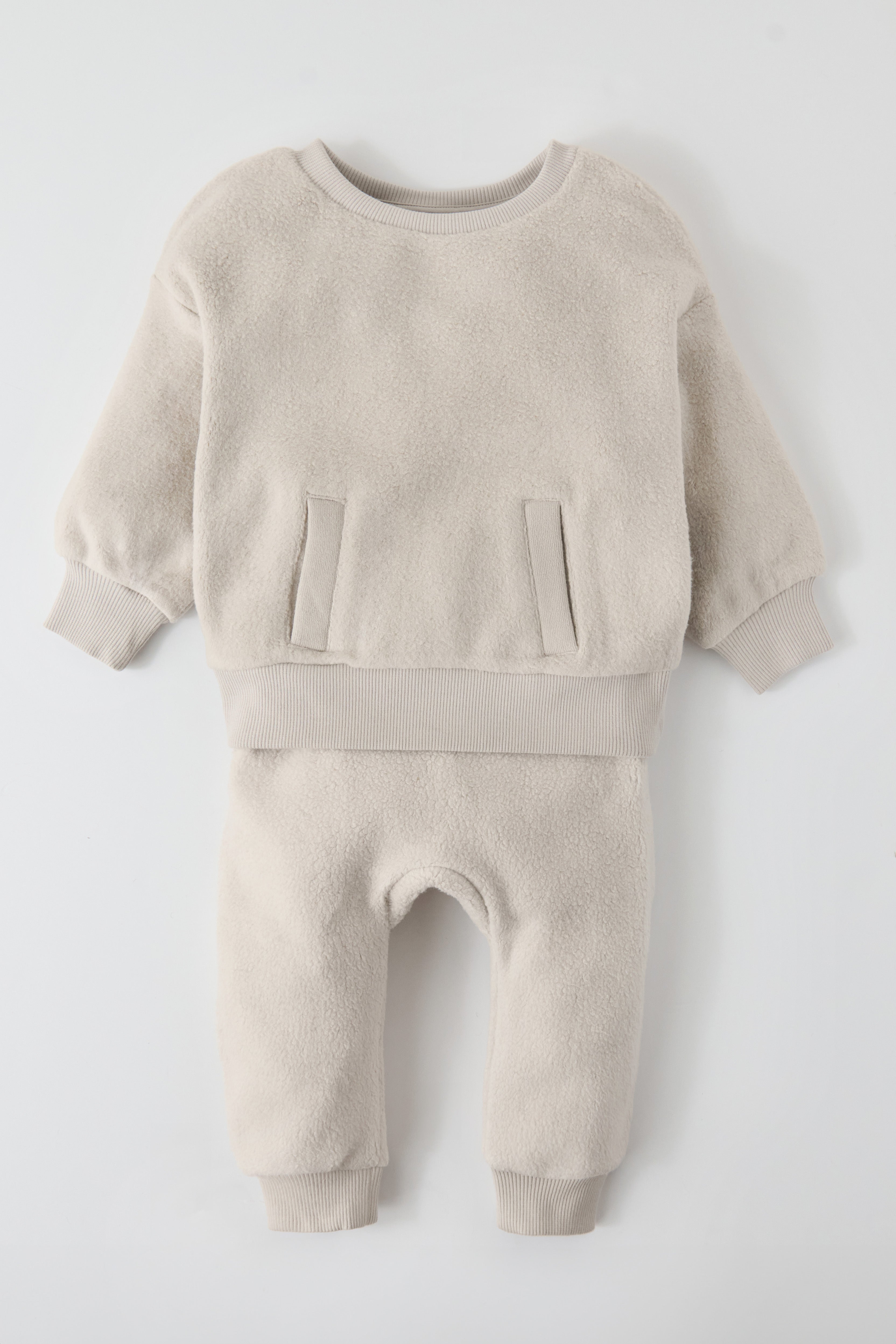 Pehr-Teddy Fleece Harem Pant-Stone-2
