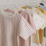 Pehr-Dropped Shoulder Short Sleeve T-Shirt-Stripes Away Peony-6