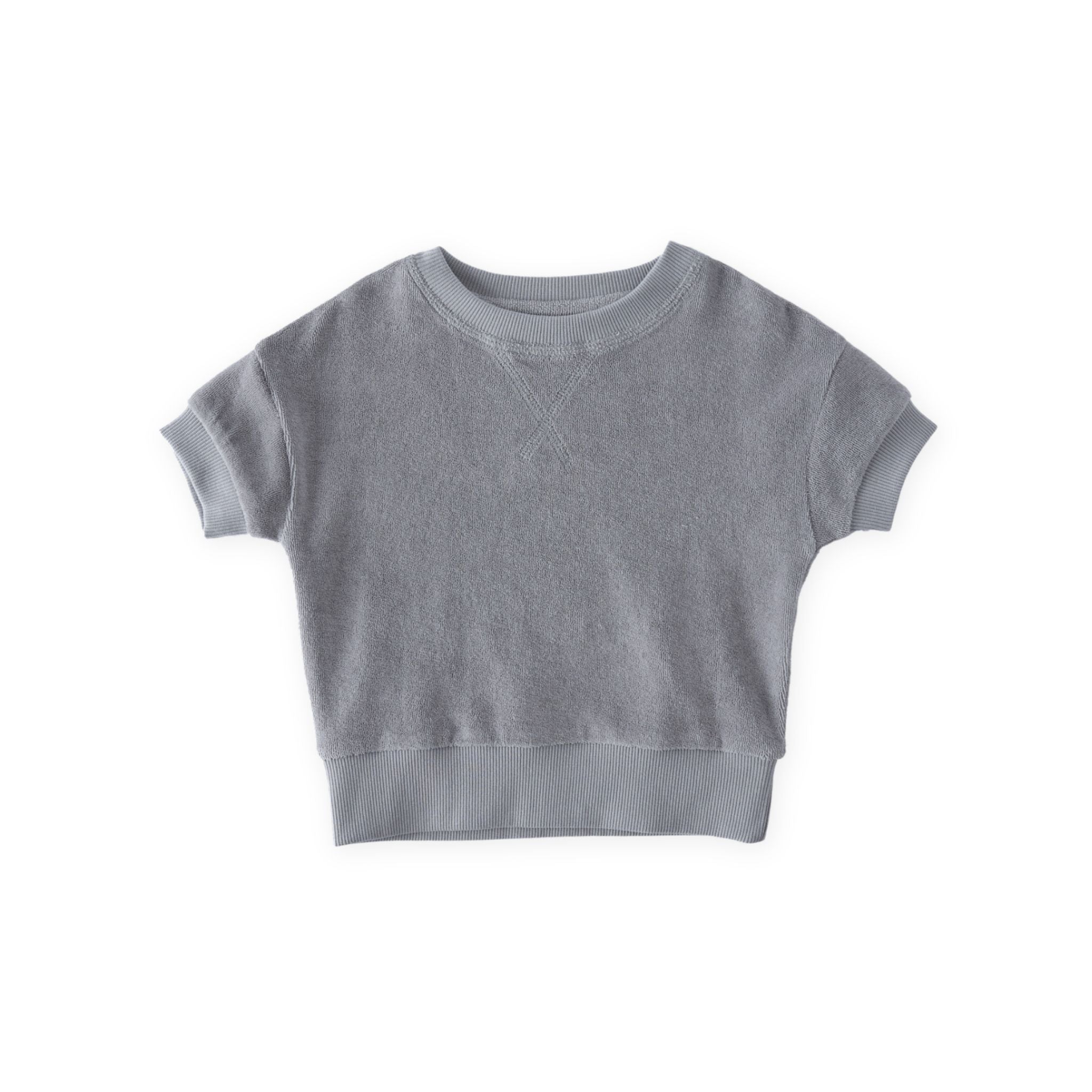 Pehr-Classic Terry Dropped Shoulder Short Sleeve Top-Puddle-1