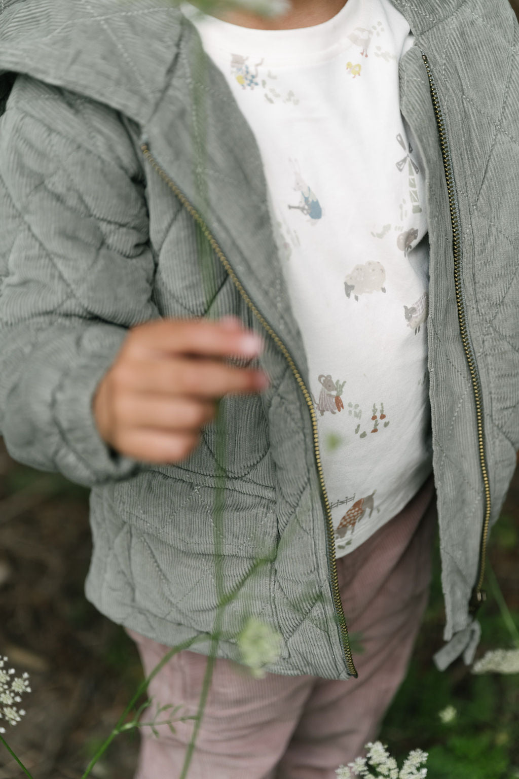 Pehr-Corduroy Kids Quilted Jacket-Sage-3