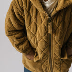 Pehr-Corduroy Kids Quilted Jacket-Ochre-2