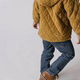Pehr-Corduroy Kids Quilted Jacket-Ochre-3