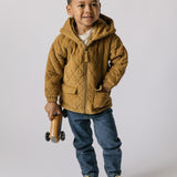 Pehr-Corduroy Kids Quilted Jacket-Ochre-4