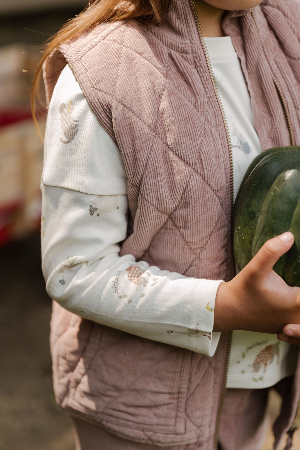 Pehr-Corduroy Kids Quilted Vest-Thistle-2