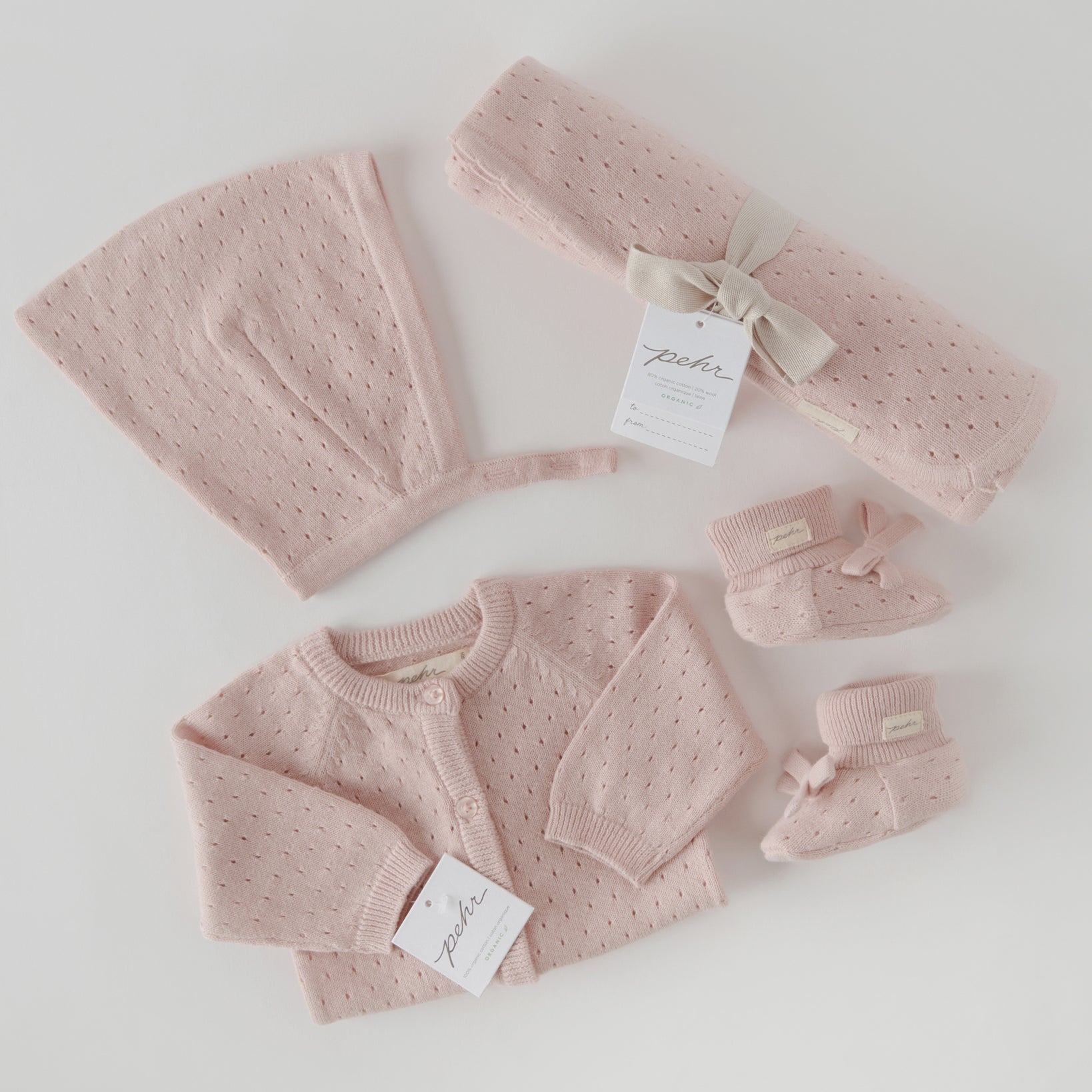 Pehr-Dotty Knit Sweater- Soft Peony- Newborn-2