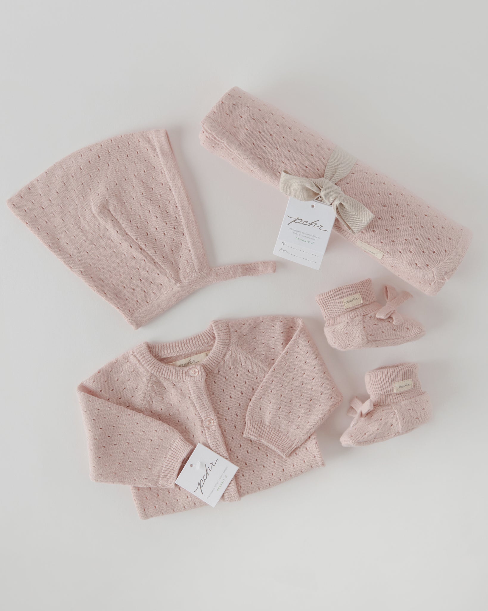 Pehr-Dotty Knit Sweater- Soft Peony- Newborn-2