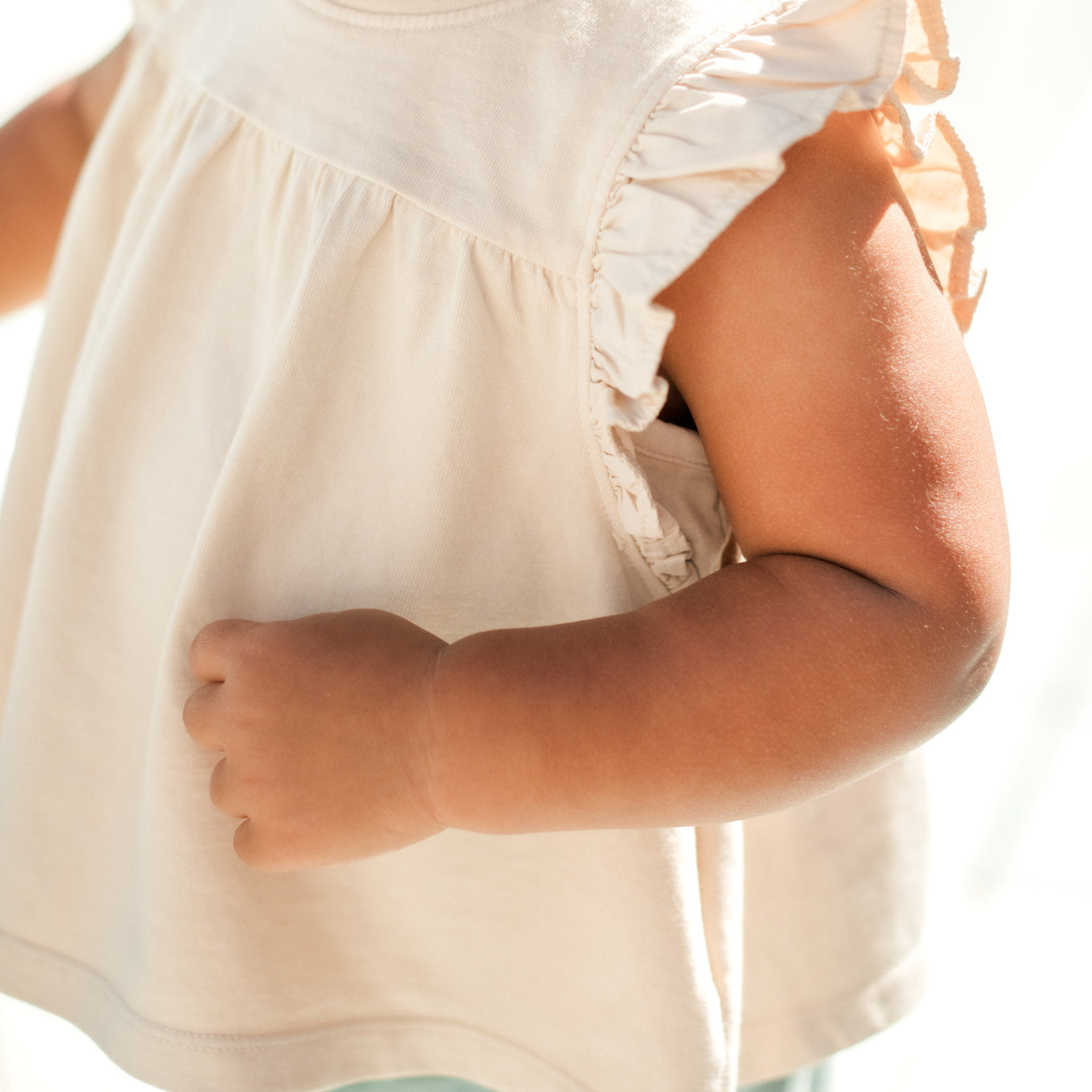 Pehr-Garment Dye Ruffle TShirt-Sand-2