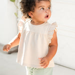 Pehr-Garment Dye Ruffle TShirt-Sand-4