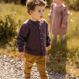 Pehr-Flannel Long Sleeve Top-Mulberry/Ink-3