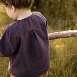 Pehr-Flannel Long Sleeve Top-Mulberry/Ink-4