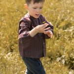 Pehr-Flannel Long Sleeve Top-Mulberry/Ink-7