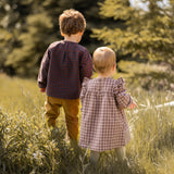 Pehr-Flannel Long Sleeve Top-Mulberry/Ink-6