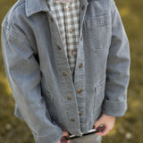 Pehr-Flannel Long Sleeve Top-Sage/Light Sage-4