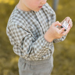 Pehr-Flannel Long Sleeve Top-Sage/Light Sage-6