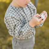 Pehr-Flannel Long Sleeve Top-Sage/Light Sage-6