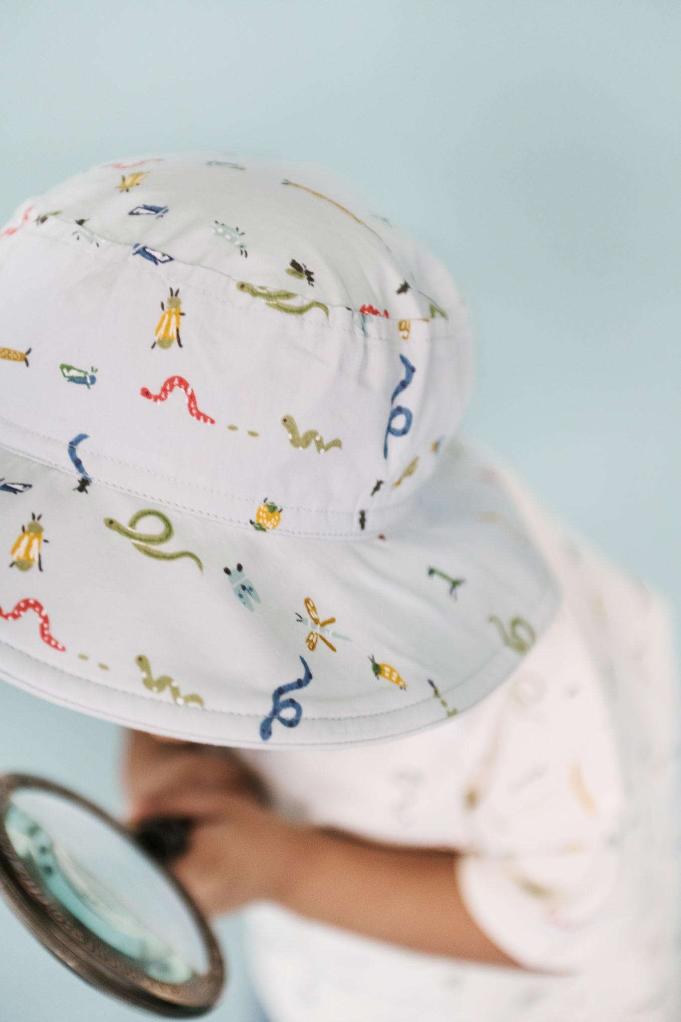 Pehr-Bucket Hat-Crawling Critters Blue-2