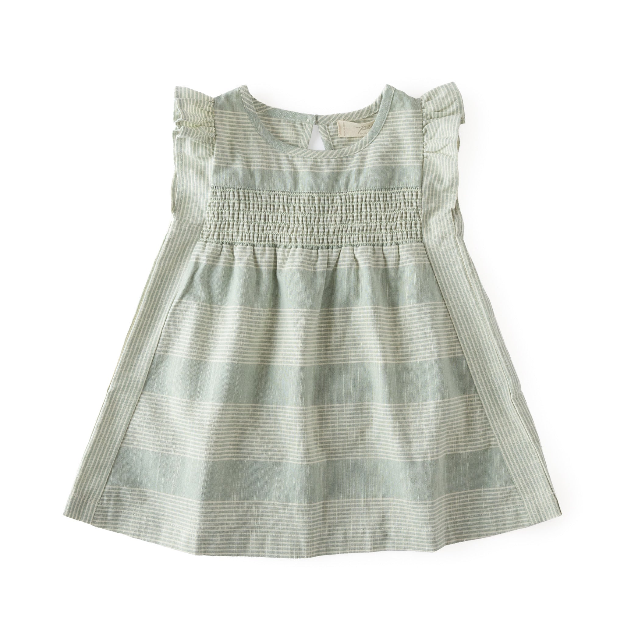 Pehr-Ruffle Dress-Coastal Stripe Lagoon-1