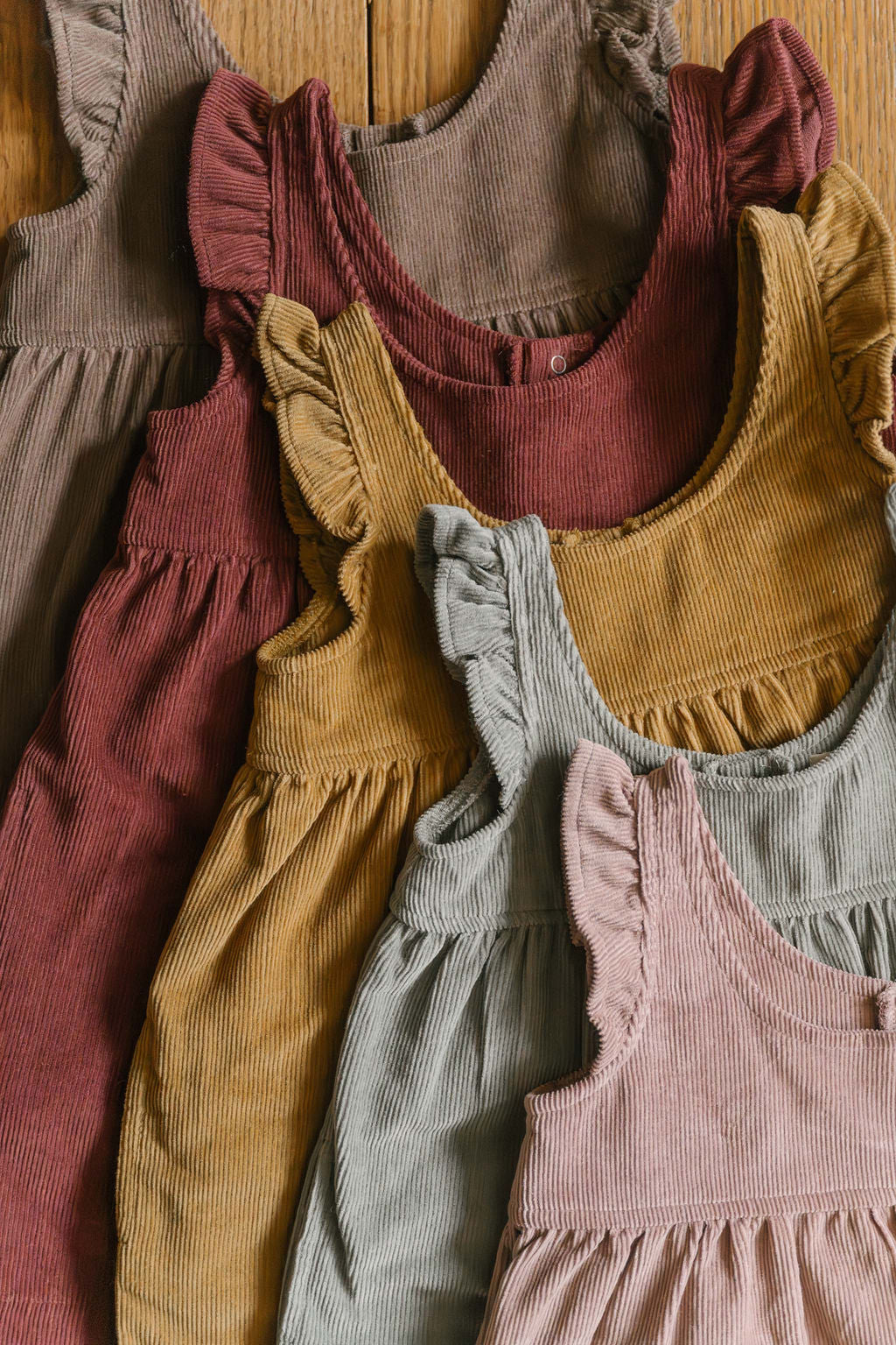 Pehr-Corduroy Kids Pinafore Dress-Ochre-4