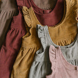 Pehr-Corduroy Kids Pinafore Dress-Ochre-4