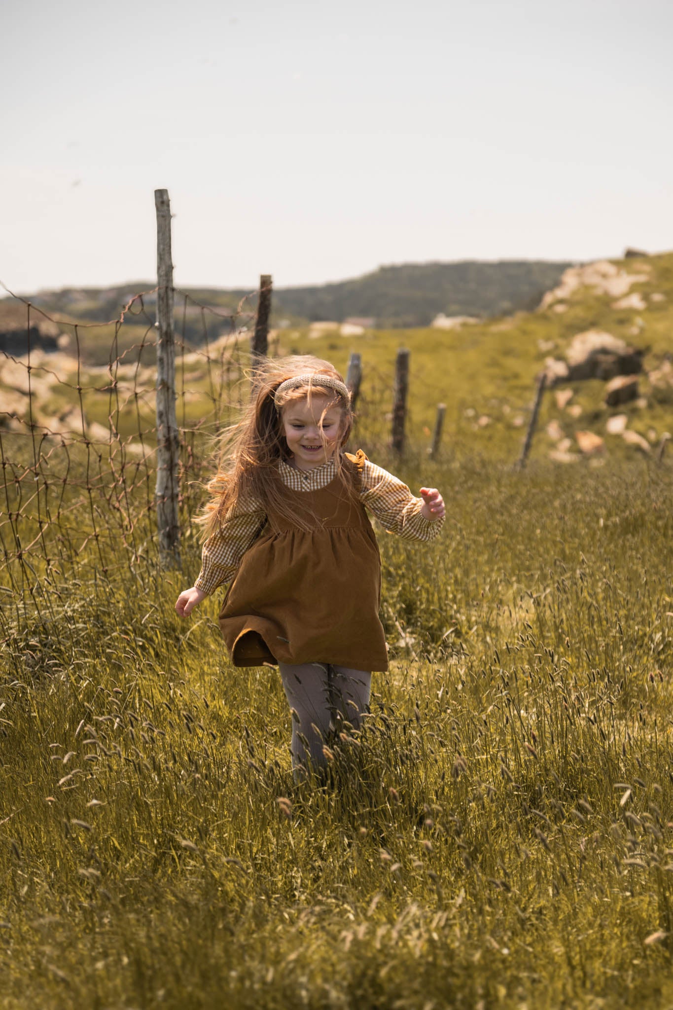 Pehr-Corduroy Pinafore Dress-Ochre-6